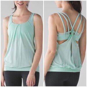 Lululemon Nouveau Limits Tank Top Sports Bra Sea Mist Teal Aqua Mint Yoga Sz 4